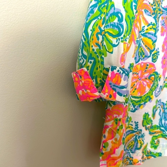 Lilly Pulitzer Amelia Island Tunic Top Casa Marina Print Preppy Resort Sz Small - Picture 4 of 11